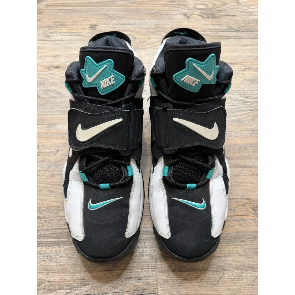 Nike Air Barrage Mid White Black Cabana Hyper Jade AT7847-001 Mens 11.5 Sneakers